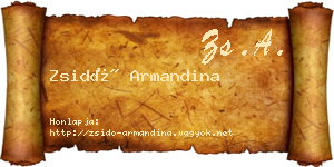 Zsidó Armandina névjegykártya
